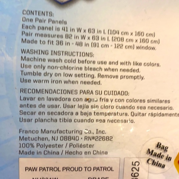 Nickelodeon Paw Patrol 2 Window Panels NIP - Picture 4 of 7